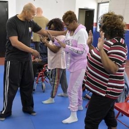 Personal safety instructor George Freeman leading a self-defense class