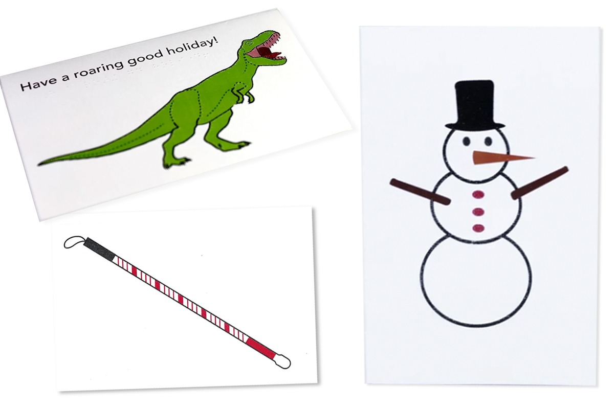 Tactile and Braille holiday cards designed by MAD Lab sold at Adaptations.org