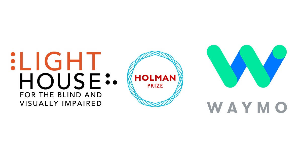 A composite of the LightHouse, Holman Prize and Waymo logos