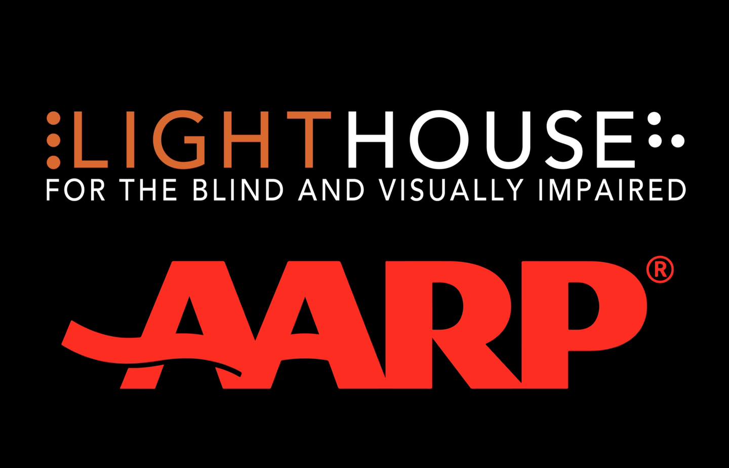 A composite of the LightHouse and AARP logos