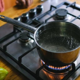 A pot with water boiling