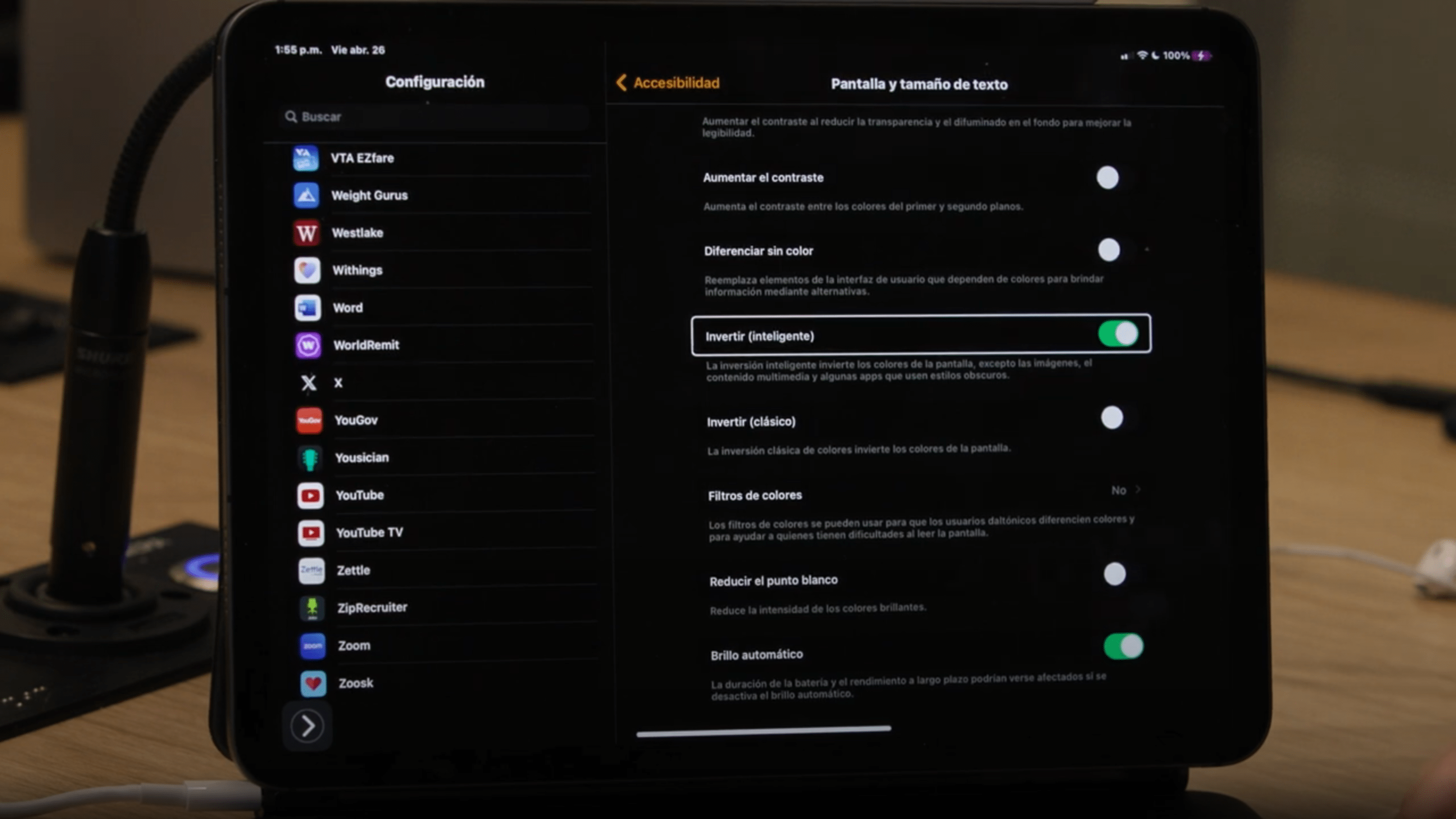 A screenshot of the iOS menus in Spanish from a CTA webinar video