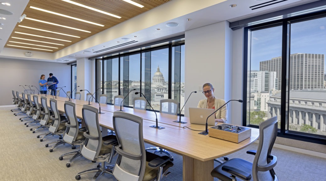 The LightHouse board room with a view of City Hall.
