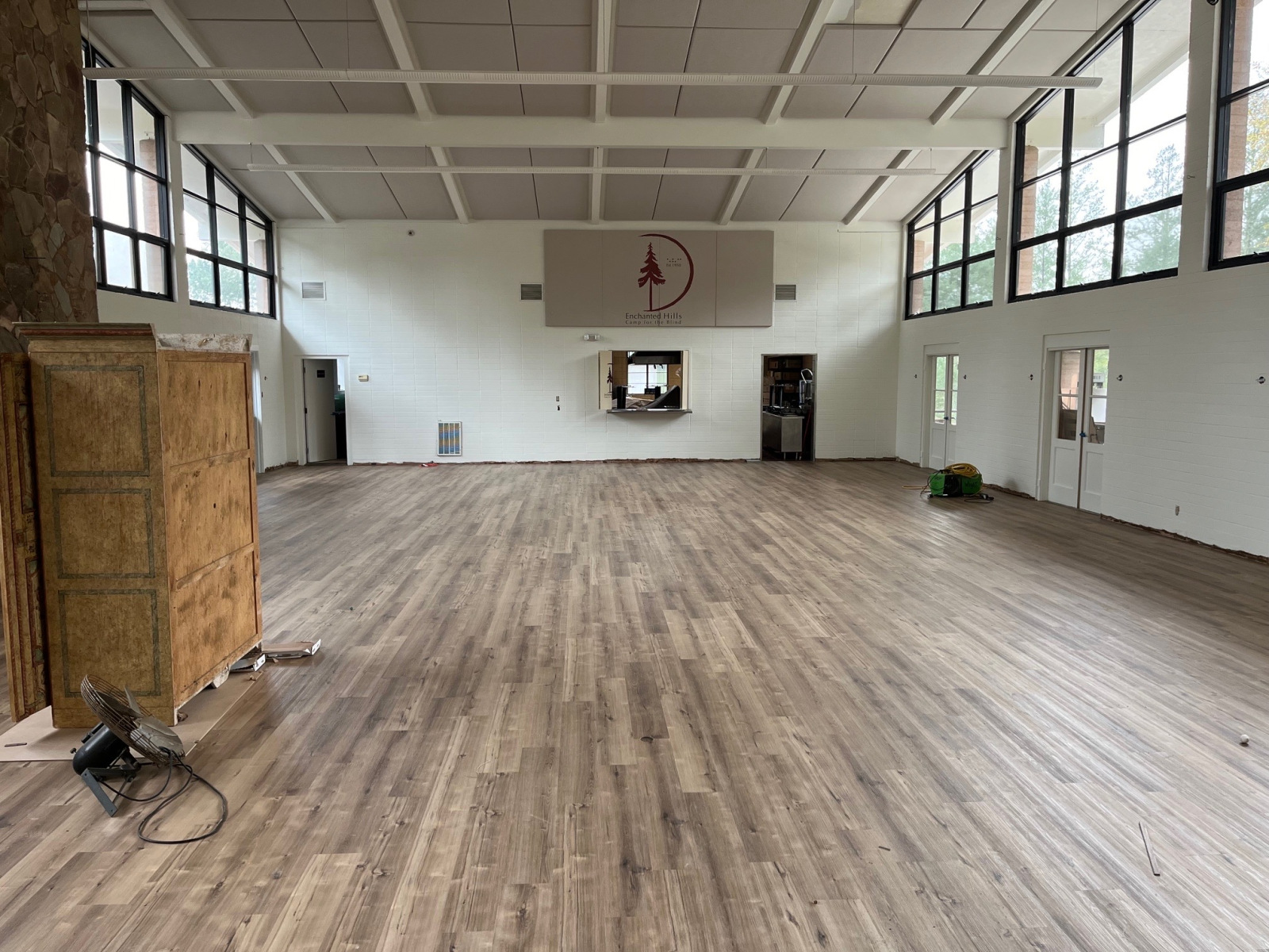 EHC Dining Hall Dining hall renovation shows brand-new wooden floors